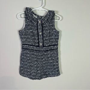 Janie and Jack Toddler Girls Black White Button Boucle Romper 3 Toddler Preppy